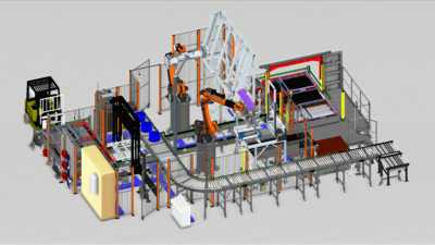 Final plant installation for automated rim depalletization by Arotec