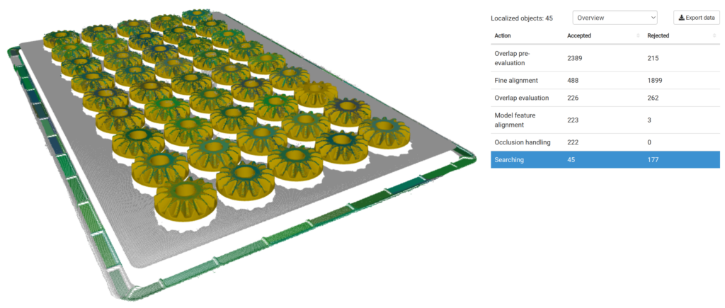 GUI enhancements in CAD localization engine in Bin Picking Studio 1.10