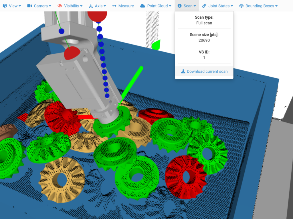 Manual saving of scans from user interface in Bin Picking Studio