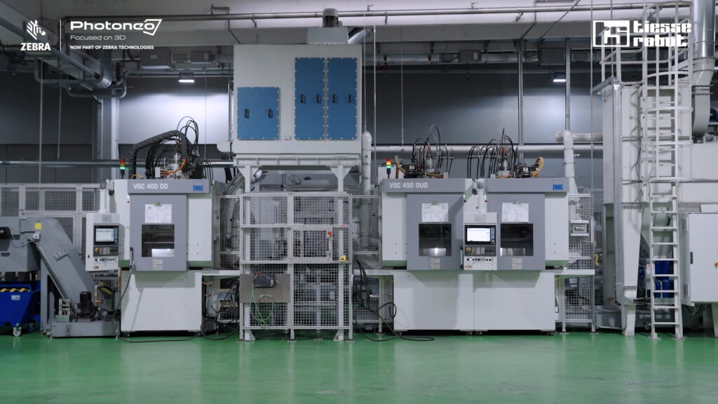 Landscape view of drilling units in brake discs picking application