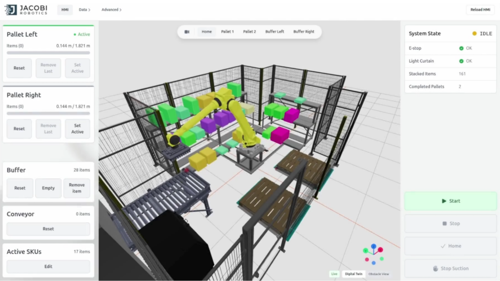 Jacobi Robotics software UI